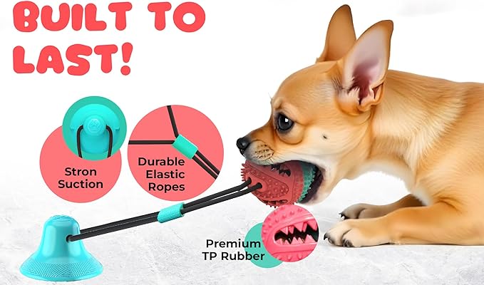 Just4Pups Dog Chew Toys – Durable, Long-Lasting Rubber Chew Toy with Treat Dispensing and Dental Benefits—Perfect for High-Energy Dogs and Puppies