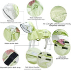 Waterproof Dog Raincoat, Adjustable Reflective Lightweight Pet Rain Clothes with Poncho Hood(Large,Light Green)