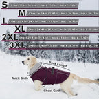 Lelepet Warm Dog Coat Waterproof Dog Jacket for Extra Large Dogs Reflective Fleece Vest with Adjustable Buckle Hook & Loop Windproof Cold Weather Coats for Small Medium Large Dogs, Dark Purple, XXXL