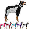 MIGOHI Full Body Dog Coat - Warm Reflective Large Dog Winter Coat with Harness,Turtleneck Fleece Jacket for Dogs,Four-Leg Windproof Puffer Jackets Snowsuit with Zipper for Small Medium Large Dogs,2XL