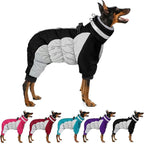 MIGOHI Full Body Dog Coat - Warm Reflective Winter Coat for Medium Dogs with Harness,Turtleneck Dog Fleece Jacket,Four-Leg Windproof Puffer Jackets Snowsuit with Zipper for Small Medium Large Dogs,M
