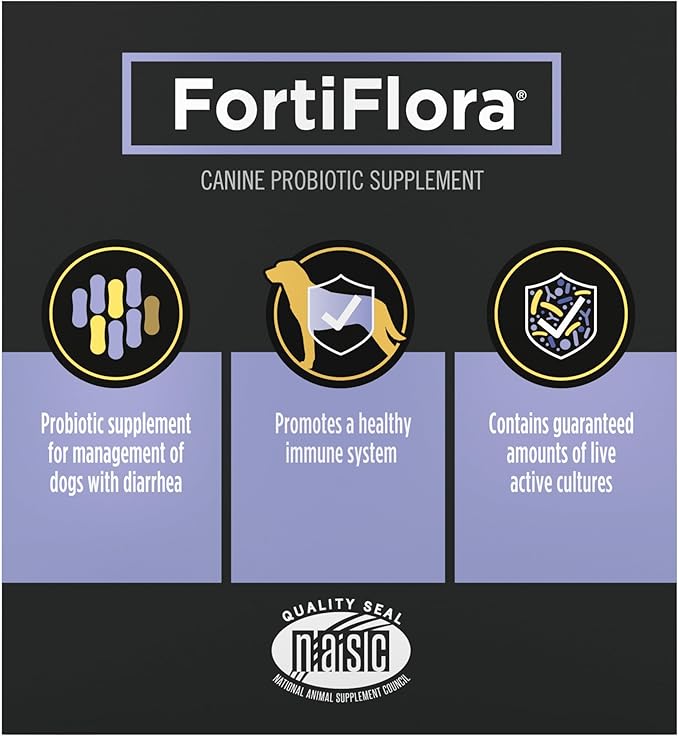 Purina Pro Plan Veterinary Supplements FortiFlora Canine Probiotics for Dogs, Helps Digestive Gut Health and Diarrhea - 30 ct. Box