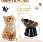 Detachable Elevated Cat Bowls, 15° Tilted Raised Cat Food Bowl Anti-Vomiting,Whisker Friendly, Adjustable Cat Dishes for Protecting Spine,Adult Kitten