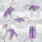 Gyuzh Dog Coat with Harness Dog Jacket Winter Waterproof Dog Coats Dog Harness Coat Cold Weather Winter Dog Coat with Harness Built in for Small Medium Large Dogs