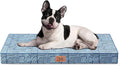 Outdoor Orthopedic Dog Bed for Medium Dogs & Cats, Waterproof Flat Pet Mat with Egg Crate Foam & Washable Removable Oxford Cover, 30x20 Inch, White Blue