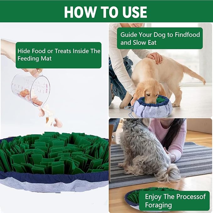Snuffle Mat for Dogs Cognitive Dog Toys Puzzle Feeders Interactive Pet Enrichment for Mental Stimulation，Sniff Mat Helps Slow Eating and Keeping Puppy & Cats Mentally Active & Entertained