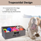 Large Dog Toy Basket Collapsible Dog Toy Box Fabric Trapezoid Dog Toy Bin Storage for organizing pet Toys/Blankets/leashes/Rope Toys/Clothing-Can be Personalized-Gray