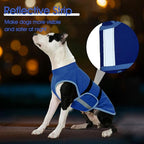 IDOMIK Warm Fleece Dog Sweater for Large Dogs,Soft Winter Dog Fleece Jacket Coat for Fall Cold Weather,Adjustable Fleeced Vest with Reflective Strips,Pullover Pet Sweatshirt for Girl Boy Dogs,Blue,2XL
