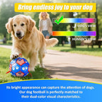 Size 3 Interactive Dog Football with Strap, Blue & Red, Eye-Catching Paw Prints and Flag Design, Ideal Outdoor Training Pet Toy, Perfect Choice for Medium & Large Dogs' Playtime