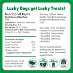 Lucky Premium Treats Beef Basted Rawhide – All-Natural Rawhide and Beef Dog Treats for Extra Small Dogs, Gluten Free Premium Toy Breed Dog Treats (50 Chews)