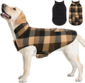 ASENKU Dog Winter Jacket Plaid Reversible Vest, Waterproof Dog Coat for Cold Weather, Perfect for Small to Large Dogs (Coffee, 2XL)
