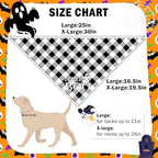 SCENEREAL Halloween Dog Bandanas 2 Pack, Puppy Fall Triangle Bibs Handkerchief Ghost Black Cat, Reversible Holiday Dog Bandana for Boy and Girl, Premium Pet Scarf for Small Medium Large Dogs L