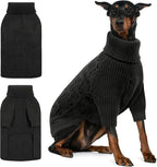 ASENKU XXXL Dog Sweater,Big Dog Sweaters for Extra Large Dogs Girl Boy, Pullover Turtleneck Knitted Sweatershirt Pet Winter Apparel for Doberman,Great Dane (Grey, 3XL)