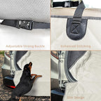 F-color SUV Cargo Liner for Dogs, Water Resistant Pet Cargo Cover Dog Seat Cover Mat for SUVs Sedans Vans with Bumper Flap Protector, Non-Slip, Large Size Universal Fit, Beige