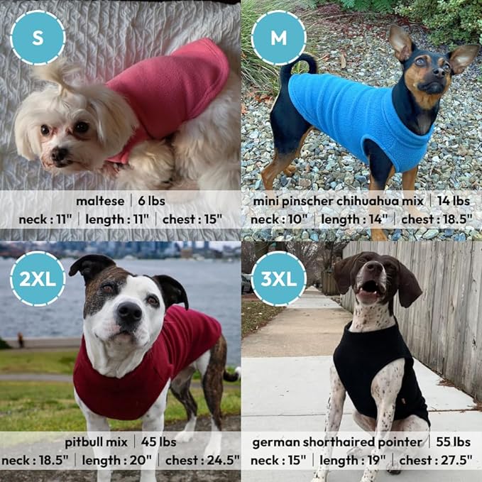 Gooby Stretch Fleece Vest Dog Sweater - Violet, 2X-Large - Warm Pullover Super Stretchy Fleece Dog Jacket for Small to Large Dogs