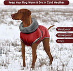 Warm Dog Coat Reflective Jacket,Size S Waterproof Winter Coat Turtleneck Dog Clothes for Cold Weather,Thick Fleece Snowsuit Christmas Vest for Small Dogs,Thermal Cold Weather Coats,Red,S