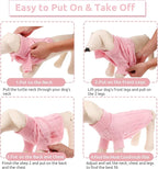 Queenmore Small Dog Pullover Sweater, Cold Weather Cable Knitwear, Classic Turtleneck Thick Warm Clothes for Chihuahua, Bulldog, Dachshund, Pug, Yorkie (Pink, Large)