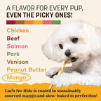 Earth Animal No Hide Stix - Long Lasting Rawhide Free Small Dog Chews Sticks, Mango - 20 Count Value Pack