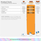 Turmeric Curcumin for Dogs - 90 Soft Chews - with Collagen, BioPerine and Fish Oil - Hip & Joint Support, Ease Inflammation, Antioxidant, Cardiovascular & Liver Support.