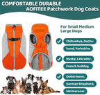 AOFITEE Dog Coat, Warm Dog Jacket, Reflective Dogs Winter Coat with Harness Built in and Fleece Lined, Waterproof Pet Winter Jacket Snowsuit for Small Medium Large Dogs, Orange L