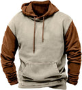 HOTYD Mens Western Aztec Sweatshirts Long Sleeve Fall Fashion Drawstring Pullover Vintage Graphic Cowboy Hoodie for Men