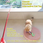Cat Feather Toy, Retractable Cat Toys Wand 2 Wands & 9 Assorted Teaser Refills, Interactive Feather Teaser Wand Toy Bell Kitten Cat Having Fun Exerciser Playing