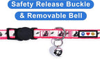 Pawtitas Glow in The Dark Cat Collar Set of 2 with Safety Buckle and Removable Bell Cat Collar Kitten Collar Pink Cat Collar + Orange Cat Collar