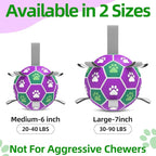 Diman Dog Balls with Nylon Straps, Puppy Soccer Ball for Dogs, Outdoor Dog Toys, Durable Fetch Pet Toy for Training, Birthady Gift for Large Pets (7 Inch)