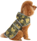 Dog Raincoat for Small Dogs Puppies Waterproof Hooded Rain Jacket with Reflective Strips Leash Hole & Poncho Adjustable Fit (CamoDuck,S)