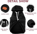 2 Pack Dog Hoodie Sweaters for Small Medium Dogs Warm Dog Clothes for Large Dogs Soft Waffle-Like Laminated Sweatshirt Bulldog (Black+Grey, M/L (Back: 17",Chest: 24.5", Neck: 14.5"))