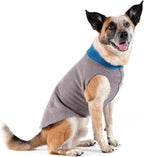 Goldpaw Duluth Double Fleece Dog Sweater Vest for Large Dogs - Soft, Stretchy Dog Fleece - Warm Pet Jacket for Fall and Winter - Premium Pet Outerwear - Machine Washable - Charcoal/Marine - Size 26