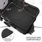 MoNiBloom Foldable Pet Stroller with Weather Cover, 3 Wheels Pet Strolling Cart for Small/Medium Dogs and Cats with Storage Basket and Cup Holder, Breathable and Visible Mesh for All-Season, Black