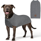 KYEESE Dog Sweater with Leash Hole Warm Pullover with Reflective Yarn for Small and Medium Dogs Male Soft Knit Pullover Boy Dog Coats Cozy Lightweight Thick Sweater,Grey,Large