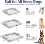 Orthopedic XXL Dog Beds, Waterproof Egg Crate Foam Big Pet Bed for All Breed Sized Dogs 53x42Inch, Washable Extra Large Dog Couch Bed with Removable Cover and Non-Slip Bottom, Grey White