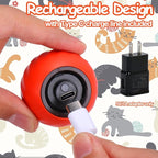 Interactive Cat Toy Ball - Motion-Activated, USB Rechargeable Cat Toys for Indoor Cats with Anti-Scratch Cover & 2 Changeable Tails - Enrichment Toy for Active Cats & Kittens
