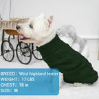 Mihachi Turtleneck Dog Sweater - Winter Coat Apparel Classic Cable Knit Clothes with Leash Hole for Cold Weather, Ideal Gift for Pet in New Year Army Green Small/Medium