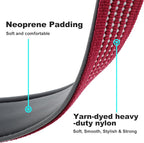 Plutus Pet Reflective Dog Collar with Aviation Aluminum Buckle, Neoprene Padded for Comfort, Lightweight, Heavy Duty Nylon Collar for Puppy Small Medium Large Dogs (Burgundy Red, M)