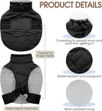 FUAMEY Winter Coats for Medium Dogs Windproof, Thermal Dog Jacket Cold Weather Outdoor, Turtleneck Waterproof Fleece Puppy Vest Snow Suit with Harness Hole (Black, M)