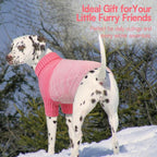 Queenmore Small Dog Sweater, Knitted Pullover Puppy Sweater,Cold Winter Pet Sweaters for Dog Girls Boys, Soft Turtleneck Knit Sweater with Leash Hole,Long Sleeves Christmas DogSweater(Pink,S)