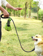 Gobeigo Dog Poop Bag Holder for Leash, Large Opening for Easy Pull Out, Doggy Poo Bag Dispenser with Used Waste Bag Carrier Suitable for Any Retractable Leash with 15 Unscented Bags (Army Green)