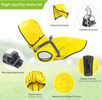 Mosucoirl Dog Raincoat Waterproof Dog Hoodie Reflective Dogs Raincoat Hooded Adjustable Rain Jacket for Small Medium Large Dogs Puppies Doggie (Yellow, XXL)
