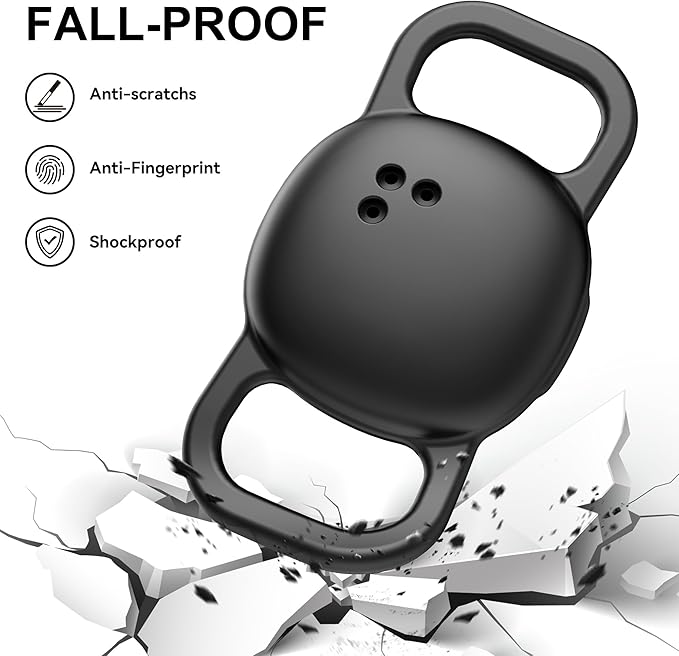 DDJ for Tile Life360 Sticker (2024) Tracker Cat Collar Case, 2-Pack Silicone Anti-Lost Protective Cover Tile Tracker Holder for Dog & Pet Collars, Ultra Durable, Easy Installation, Lightweight, Black