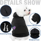 SCENEREAL Dog Hoodie Sweaters for Small Medium Large Size Dogs, Fleece Pet Sweatshirt with Hat and Pocket,Soft Cold Winter All Weather Puppy Clothes for S to XL Sized Dogs,Black (M)