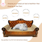 Luxury Cardboard Cat Scratcher Sofa Bed, Couch Shaped Scratching Board, Scratch Lounge with Catnip, Cat Scratcher for Indoor Cats Large Brown