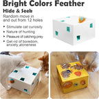 Migipaws Automatic MigiBox Plus Cat Toys 3 n1 Interactive Pounce Mystery Under PopSkin 12 Holes Cardboard Kitten Toys for Indoor Rechargable 8 Accessories(White)