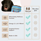Natural Dog Company Senior Dog Vitamins Chew for Brain, Heart & Eye Health - Cognitive Support, Vision Clarity & Cardiovascular Function with Omega-3s, Lion’s Mane Senior Dog Supplements, 90 cnt