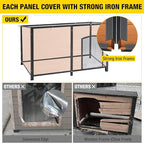 Aivituvin Heated Dog House Outdoor Extra Large 59" Dog Kennel with Insulation Liner Strong Iron Frame Construction Pet Cage with Insulted Liner Keep Warm in Winter Weatherproof Design, Heater Include