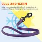 Dogline Biothane Waterproof Dog Leash Strong Coated Nylon Webbing with Black Hardware Odor-Proof Easy to Clean High Performance for Small or Large Dogs Made in USA 2 ft Lead, Violet Purple