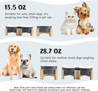 SPUNKYJUNKY 15° Slanted Ceramic Dog and Cat Bowl with Wooden Stand, Tilted Bulldog Food and Water Bowl No Slip Non-Spill for Cats Medium Dogs Big Face Pets 28.7 OZ (3.6 Cups, White-Grey)