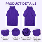 XXL Dog Sweaters for Extra Large Dogs, Warm Winter Fall Dog Sweaters for Dog Girls Boys, Turtleneck Dog Knitwear,Doggie Christmas Sweater,Pet Sweatshirt Clothes Outfit Knit Labrador(Purple XXL)
